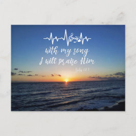 Ocean Sunset mit Psalms Lob Ihm Bible Verse Postkarte