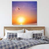 Ocean Sunset mit Seagull Leinwanddruck (Insitu (Schlafzimmer))