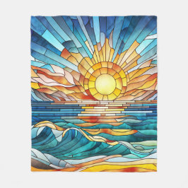 Ocean Sunset Mosaik Art Fleecedecke