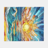 Ocean Sunset Mosaik Art Fleecedecke (Vorderseite (Horizontal))