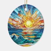 Ocean Sunset Mosaik Art Keramik Ornament (Links)