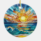 Ocean Sunset Mosaik Art Keramik Ornament (Hinten)