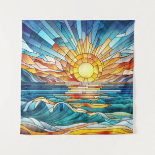 Ocean Sunset Mosaik Art Wandteppich