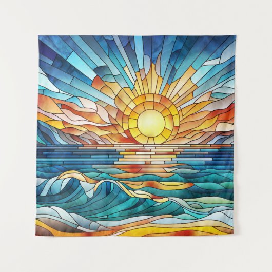 Ocean Sunset Mosaik Art Wandteppich (Vorderseite)