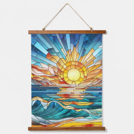 Ocean Sunset Mosaik Art Wandteppich Mit Holzrahmen