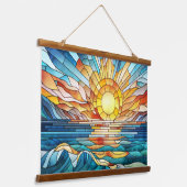 Ocean Sunset Mosaik Art Wandteppich Mit Holzrahmen (Gewinkelt)