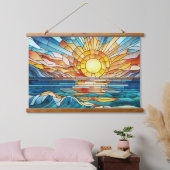 Ocean Sunset Mosaik Art Wandteppich Mit Holzrahmen (Schlafzimmer)