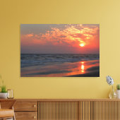 Ocean Sunset - Oak Island, NC Leinwanddruck (Insitu (Wohnzimmer))