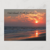 Ocean Sunset - Oak Island, NC Postkarte (Vorderseite)
