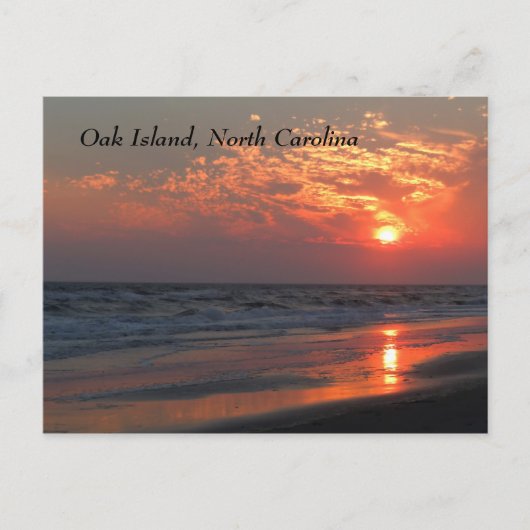 Ocean Sunset - Oak Island, NC Postkarte (Vorderseite)