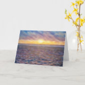 Ocean Sunset Oil Pastor Style Art Karte (Gelbe Blume)