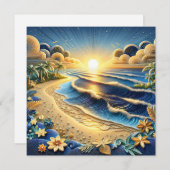 Ocean Sunset | Papierabdruckeffekt Ai Art (Vorne/Hinten)