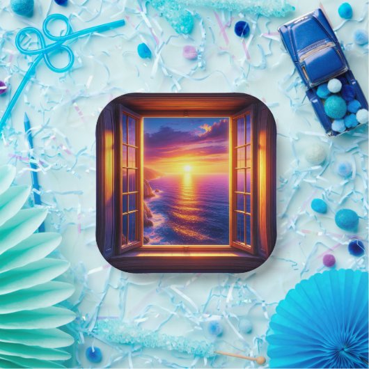 Ocean Sunset Pappteller (Party)