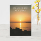Ocean Sunset Personalisiert 60. Geburtstag Karte (Gelbe Blume)