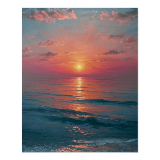 Ocean Sunset Poster (Vorderseite)