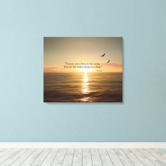 OCEAN SUNSET QUOTE LEINWANDDRUCK (Insitu (Holzboden))