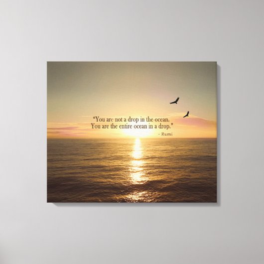 OCEAN SUNSET QUOTE LEINWANDDRUCK (Vorderseite)