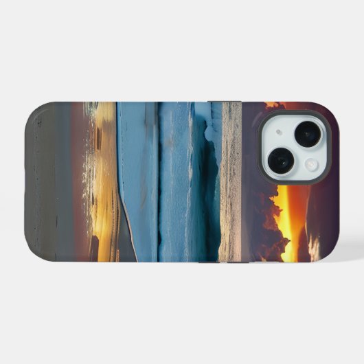Ocean Sunset Reflection Phone Case iPhone 15 Hülle (Rückseite (Horizontal))
