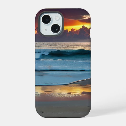 Ocean Sunset Reflection Phone Case iPhone 15 Hülle (Rückseite)