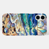 Ocean Sunset Seashell iPhone Case Coastal Art (Rückseite (Horizontal))