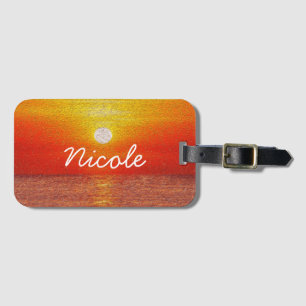 Ocean Sunset Summer Beach Waves Custom Lugga Gepäckanhänger