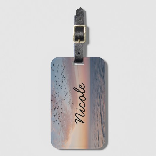 Ocean Sunset Summer Beach Waves Custom Lugga Gepäckanhänger (Vorderseite Vertikal)