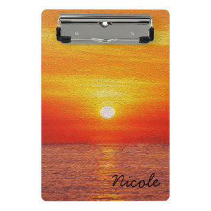 Ocean Sunset Summer Beach Waves Mini Klemmbrett
