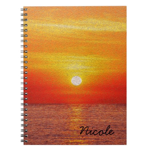 Ocean Sunset Summer Beach Waves Notizblock (Vorderseite)