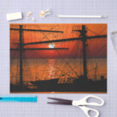 Ocean Sunset Tall Ship Sailboat Decoupage Seidenpapier (Handwerk)