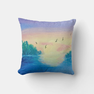 Ocean Sunset Throw Kissen - Landschaftsschmerzen a