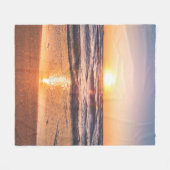 Ocean Sunset Tropical Holiday Fleecedecke (Vorderseite (Horizontal))