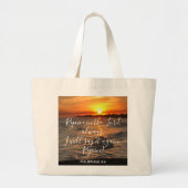 Ocean Sunset, w/ Scripting Verse Philippians 4:4 Jumbo Stoffbeutel (Vorne)