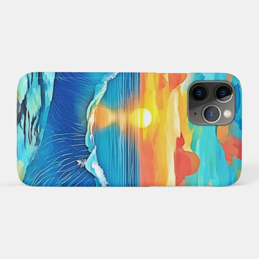 Ocean Sunset Wave Art Case-Mate iPhone Hülle (Rückseite (Horizontal))