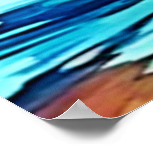 Ocean Sunset Wave Art Poster (Ecke)