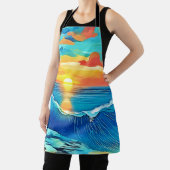 Ocean Sunset Wave Art Schürze (InSitu)