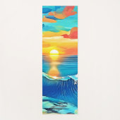 Ocean Sunset Wave Art Yogamatte (Vorderseite)