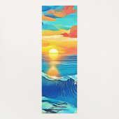 Ocean Sunset Wave Art Yogamatte (Rückseite)