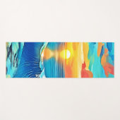 Ocean Sunset Wave Art Yogamatte (Vorderseite (Horizontal))