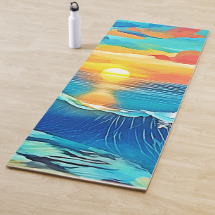 Ocean Sunset Wave Art Yogamatte