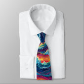 Ocean Sunset Waves Neck Tie Krawatte (Gebunden)