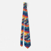 Ocean Sunset Waves Neck Tie Krawatte (Rückseite)