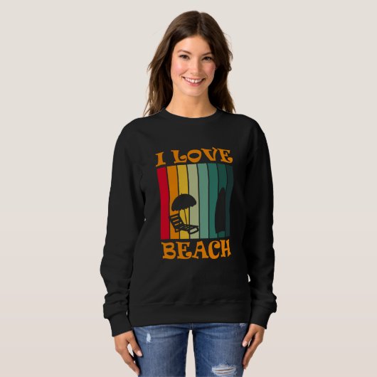 Ocean Surfer Holiday Tropical I Love Beach Summer Sweatshirt (Vorne ganz)