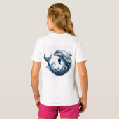 "Ocean Symphony Dolphin Print T - Shirt" T-Shirt (Schwarz voll)