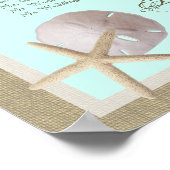 Ocean Theme and Burlap Seekarte Poster (Ecke)