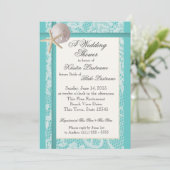 Ocean Theme Aqua Polterabend Einladung (Stehend Vorderseite)