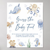 Ocean Theme Baby Dusche Raten Sie das Baby Food Sc Poster (Vorne)