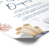 Ocean Theme Baby Dusche Spate Night Diapers signie Poster (Ecke)