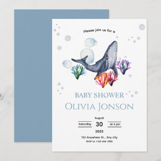 Ocean Theme Baby Shower Invite Einladung