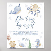 Ocean Theme Baby Showgames Zeichen Poster (Vorne)