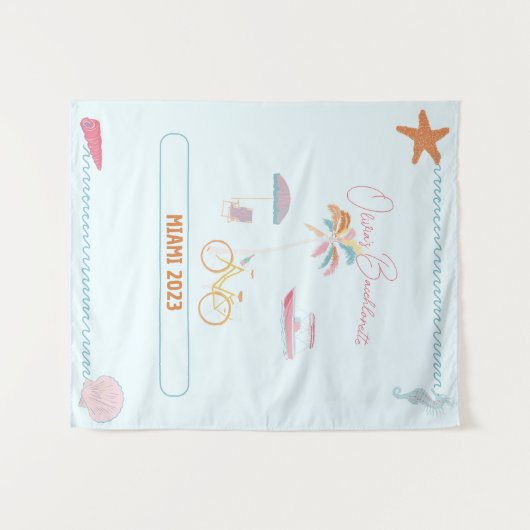 Ocean Theme Bachelorette Wandteppich (Vorderseite (Horizontal))